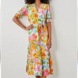 Rails Eliana Day Garden midi floral designer dress women’s size xl X-large